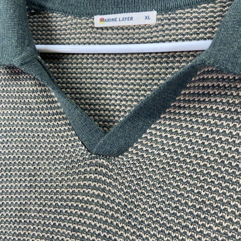 Marine Layer Sweater Polo Shirt Mens XL Liam Long Sleeve Pullover Knit Cozy